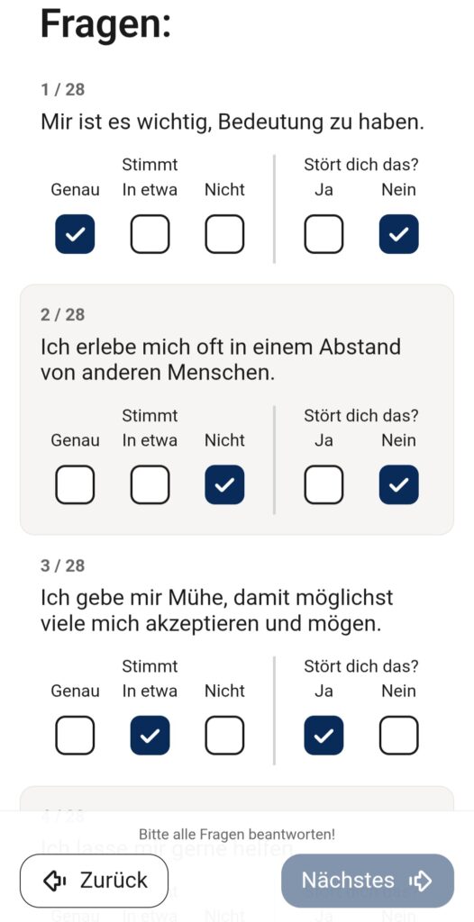 Neues Layout Fragebogen GPI